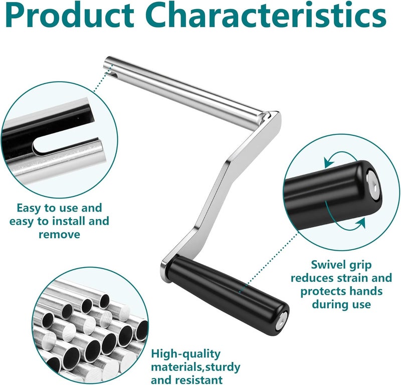 HUDEX Crank Handle Replacement for Coleman Fleetwood Pop-Up Camper - Compatible with Coachmen & Fleetwood Tent Campers- Heavy Duty Iron Lift System Crank with Rotating Plastic Grip (4-1/4" Handle) - Image 3